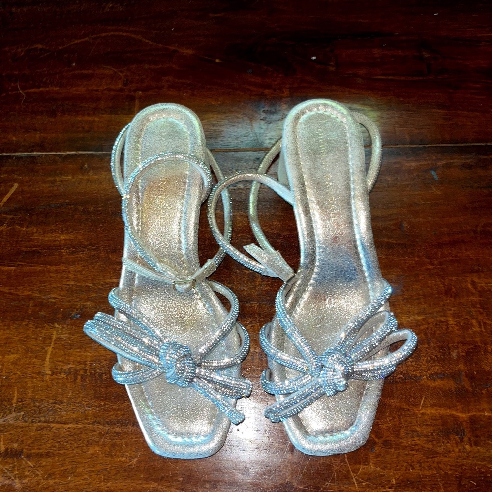 Loeffler Randall Mikel crystal embellished suede sandals